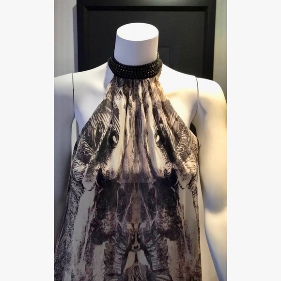 Haute Hippie Freebird Print Silk Halter Top - Picture 4 of 8